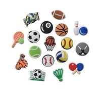 MEUAKOYA 17 dijes de zapatos de estilo deportivo para baloncesto, béisbol, rugby, fútbol, voleibol, pulsera, decoración, fiesta, fiesta, vacaciones, regalos de cumpleaños, Caucho, No es una piedra