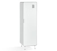 MEUBLE COSY Armario Dormitorio Aparador Auxiliar con Puerta y Estante Muebles de Salón Cocina Oficina Entrada, Metal, Industrial, Blanco, 40x40x137cm