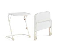MEUBLE COSY Escritorio Plegable Mesa Auxiliar con Altura Ajustable Sin Montaje para Ordenador Sofá Ahorro de Espacio Bandeja Cama Mesita Soportes de Regazo en Forma de Z, Blanco