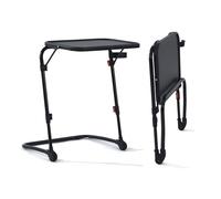 MEUBLE COSY Escritorio Plegable Mesa Auxiliar con Altura Ajustable Sin Montaje para Ordenador Sofá Ahorro de Espacio Bandeja Cama Mesita Soportes de Regazo en Forma de Z, Negro