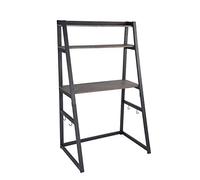 MEUBLE COSY Estantería con Escritorio con 2 estantes, 4 Ganchos, estantería Industrial para Oficina, salón, Dormitorio, Cocina, marrón, 90 x 60 x 150 cm