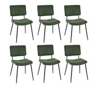 MEUBLE COSY Juego de 6 Sillas de Comedor Retro Tapizadas en Tela sin Reposabrazos con Patas Metal para Cocina Salón Dormitorio