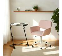 MEUBLE Cosy Juego de Escritorio con Silla de Oficina, Mesa Infantil Plegable y Silla Regulable en Altura para Oficina en casa, Color Rosa + Gris