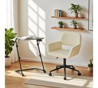 MEUBLE Cosy Juego de Escritorio con Silla de Oficina, Mesa Infantil Plegable y Silla Regulable en Altura para Oficina en casa, Color Beige + Gris