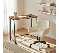 MEUBLE Cosy Juego de Escritorio con Silla de Oficina, Mesa Infantil Plegable y Silla Regulable en Altura para Oficina en casa, Color Beige + marrón