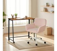 MEUBLE Cosy Juego de Escritorio con Silla de Oficina para niños, Mesa Plegable y Silla Regulable en Altura para Oficina en casa, Color Rosa + marrón