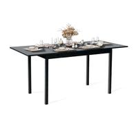 MEUBLE COSY Mesa de Comedor Extensible para 4-6 Personas Estilo Industrial Estructura de Acero para Sala de Estar y Cocina, Negro, 120-160x80x75cm