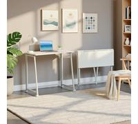 MEUBLE Cosy Mesa de Ordenador Plegable con Ruedas o Patas Ajustables, Ahorro de Espacio, Fácil de Mover, Estilo Moderno, Blanco