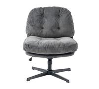 MEUBLE COSY Silla de Oficina ergonómica con Altura Regulable, función basculante giratoria 360°, para Oficina, Tela de Pana, Color Gris