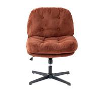 MEUBLE COSY Silla de Oficina ergonómica con función basculante Regulable en Altura, giratoria 360°, para Oficina, Tela de Pana, Color Rojo