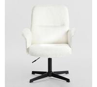 MEUBLE COSY Sillas de Escritorio Sillones de Maquillaje Giratoria Altura Ajustable con Reposabrazos para Estudio Dormitorio Oficina en Tela de Felpa