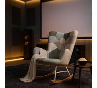 MEUBLE Cosy Sillas de Gran Tamaño de Salón Escandinavo en Tela Patchwork con Respaldo Alto y Reposabrazos