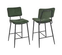 MEUBLE COSY Taburetes de Bar Juego de 2, Sillas de Cocina con Respaldo y Reposapiés, Asiento Acolchado, Patas de Acero