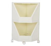 Meuble de Rangement, Mobiles D’Angle Caissons de Rangement Avec 4 Roues pour Petit Espace Salle de Bains Cuisine Salon Bureau à Domicile (2 Layer 30.5x23x23cm)