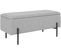 Meubles & Design Banco con cofre de almacenamiento de tela y metal - Gris claro