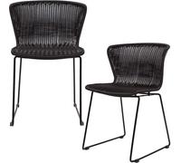 Meubles & Design Lote de 2 sillas indoor/outdoor de resina trenzada - Negro