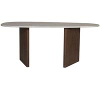 Meubles & Design Mesa de comedor para 8 personas efecto mármol orgánico - Gris claro