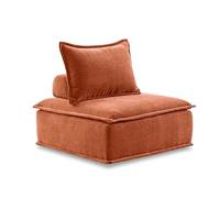 Meubletmoi - Calentador de 1 plaza de tejido de microfibra suave con respaldo extraíble y patas de plástico negro - Ambiance cocooning - LYS