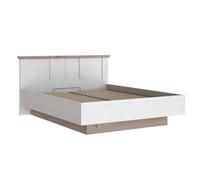 Meubletmoi - Cama con baúl (160 x 200 cm, con cabecera y somier incluido, en decoración, madera de roble blanqueada y madera clara, diseño clásico de Ángele