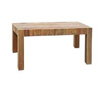 Meubletmoi Mesa de comedor L. 160 cm de madera maciza de pino reciclado, fabricación artesanal - estilo natural y montaña - Chalet