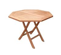 Meubletmoi - Mesa de jardín con forma octogonal, 100 x 100 cm, plegable, madera de teca maciza, aceitada, exterior, natural, patio, balcón