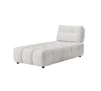 Meubletmoi Silla Larga/Meridiana Solo modulable L. 182 cm de tejido acolchado blanco roto con respaldo anticipado y pequeño cojín blanco roto - Comodidad y originalidad moderna - PAROV