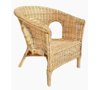 Meubletmoi Sillón de jardín para niños de ratán natural trenzado con reposabrazos - Estilo exótico bohemio Zen - Fabricación artesanal - Daria