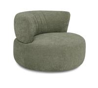 Meubletmoi - Sillón de tela china verde con base giratoria de 360° de metal negro - Estilo moderno y contemporáneo - Talia