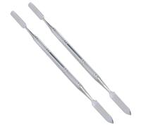 Meuey Lyot Mini espátula de acero inoxidable de laboratorio de doble extremo, espátula semiminiatura, extremo de flecha cónica, extremo plano, 18 cm, 2 unidades