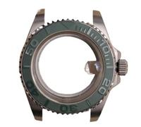 MEUIXT Caja de diseño estilo yate plateado con cristal de zafiro resistente al agua compatible con caja de reloj con movimiento mecánico automático NH35 NH36 NH34(1)