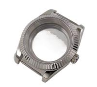 MEUIXT Caja de reloj curvada acanalada plateada resistente al agua de 36 mm y 39 mm compatible con NH34, NH35, NH36, NH38, NH39, NH70 y NH72(Case D,36mm)
