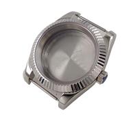 MEUIXT Caja de reloj curvada acanalada plateada resistente al agua de 36 mm y 39 mm compatible con NH34, NH35, NH36, NH38, NH39, NH70 y NH72(Case B,36mm)