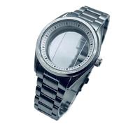 MEUIXT Caja de reloj de acero inoxidable plateado con cristal de zafiro de 40 mm NH34 NH35 NH36 NH38 NH39 NH70 NH72(White Chapter Ring)