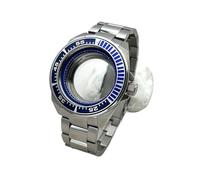 MEUIXT Caja de reloj de la serie Samurai King de plata de 45 mm con inserto de bisel y correa compatible con el movimiento NH35 NH36 7S26, piezas de repuesto for reloj(A6)