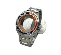 MEUIXT Caja de reloj de la serie Samurai King de plata de 45 mm con inserto de bisel y correa compatible con el movimiento NH35 NH36 7S26, piezas de repuesto for reloj(A5)