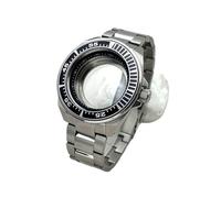 MEUIXT Caja de reloj de la serie Samurai King de plata de 45 mm con inserto de bisel y correa compatible con el movimiento NH35 NH36 7S26, piezas de repuesto for reloj(A2)