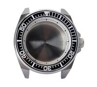 MEUIXT Caja de reloj modificada Samurai Mod 43,8 mm Piezas de acero inoxidable Cristal de zafiro Compatible con movimiento NH35 NH36 NH38(B1 Ceramic Bezel)