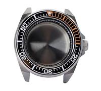 MEUIXT Caja de reloj modificada Samurai Mod 43,8 mm Piezas de acero inoxidable Cristal de zafiro Compatible con movimiento NH35 NH36 NH38(A4 Ceramic Bezel)