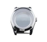 MEUIXT Caja de reloj plateada de 36 mm/40 mm con zafiro compatible con movimiento NH35, NH36, NH34, borde biselado, acero inoxidable 316L(4,40mm case NH35 NH36)