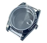 MEUIXT Caja negra de 36 mm y 40 mm con brazalete presidencial Cristal de zafiro Compatible con NH34, NH35, NH36, NH70, NH72, ETA 2824, PT5000(Solid Back B1,36mm NH34 NH35 NH36)