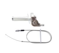 MEUIXT Puño de acelerador giratorio universal de aluminio CNC de 7/8" (22 mm) for manillar, compatible con motocicletas, ciclomotores, scooters y motos de cross.(A silver)