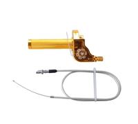 MEUIXT Puño de acelerador giratorio universal de aluminio CNC de 7/8" (22 mm) for manillar, compatible con motocicletas, ciclomotores, scooters y motos de cross.(A Gold)