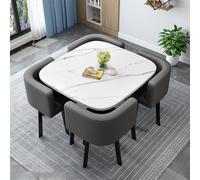 MEULE Juego de Mesa de Cocina para 4 Personas, Juego de Mesa de Comedor con 4 sillas, Asiento y Respaldo tapizados, Base de Metal, Juego de Mesa y sillas Compacto y Moderno de Mediados. B