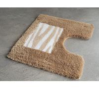 Meusch Safari Alfombra Para WC Con Corte Taupe-Beige 55x50 Cm, Pelo 20-25mm