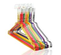 Mevo 50 perchas de metal de 40 cm, de colores surtidos, ahorro de espacio para casa y lavandería (Arcobaleno, 50)