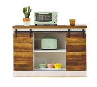 Mevsim Store Warehouse Armario Buffet, Cocina Aparador Servidor con Puertas Corredizas Granja, Almacenamiento Aparador Mesa Consola para Comedor Sala de Estar Pasillo Entrada - 39.5x105x70