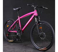MEVZHH Bicicleta de Montaña de Cola Dura 26 Pulgadas Adultos Mujeres, 21/24/27 Velocidad Niñas Bicicleta de Montaña con Frenos de Disco Mecánicos, Todas Las Bicicletas de Sendero de Terreno, Mde Acero