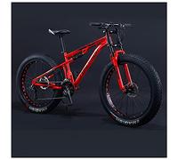 MEVZHH Bicicletas de Montaña de 26 Pulgadas Niños Adultos Niñas Neumáticos Gordos Bicicleta de Sendero de Montaña Antideslizante Bicicletas Fuera de Carretera Negro 5 Habló/Habló Rojo/21 Velocidad