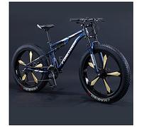 MEVZHH Bicicletas de Montaña de 26 Pulgadas Niños Adultos Niñas Neumáticos Gordos Bicicleta de Sendero de Montaña Antideslizante Bicicletas Fuera de Carretera Negro 5 Habló/Azul 5 Habló/21 Velocidad