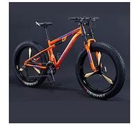 MEVZHH Bicicletas de Montaña de 26 Pulgadas Niños Adultos Niñas Neumáticos Gordos Bicicleta de Sendero de Montaña Antideslizante Bicicletas Fuera de Carretera Negro 5 Habló/Naranja 3 Habló/21 Velocida